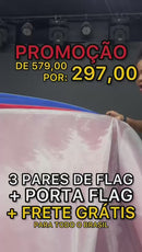 Combo Cristal -  3 PARES + Porta Flags e Frete Grátis
